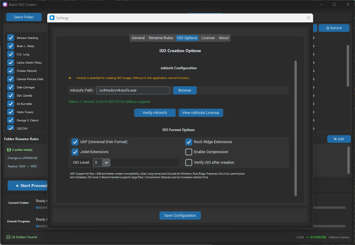 ISO Configuration